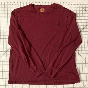 Polo Ralph Lauren Men’s Size Large Maroon Custom Slim Fit Long Sleeve Shirt